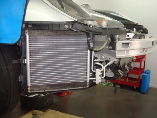 Remplacement de radiateur moteur et condenseur de clim sur une Porsche proche d'Albi, Montauban, CORDIERMOTOR